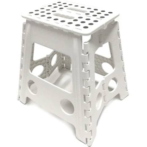 Living Today Large Portable Plastic Folding Stool/Chair - White