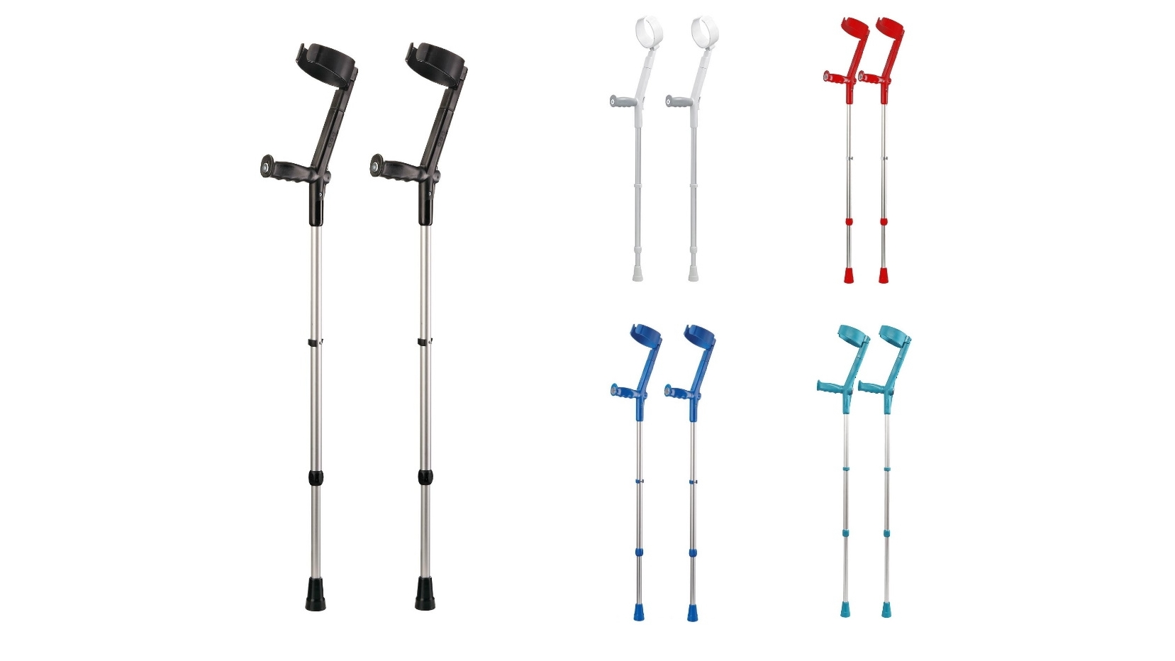 Rebotec Safe-In-Soft Forearm Crutches with Cuff and Hinge (Pair)