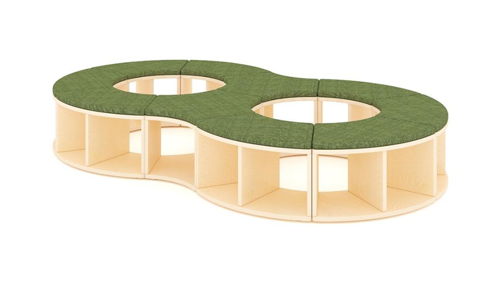 Jooyes Puzzle Double Circle Seating Bench
