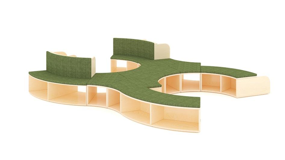Jooyes Puzzle Modular Reading Lounge with Storage and Seating