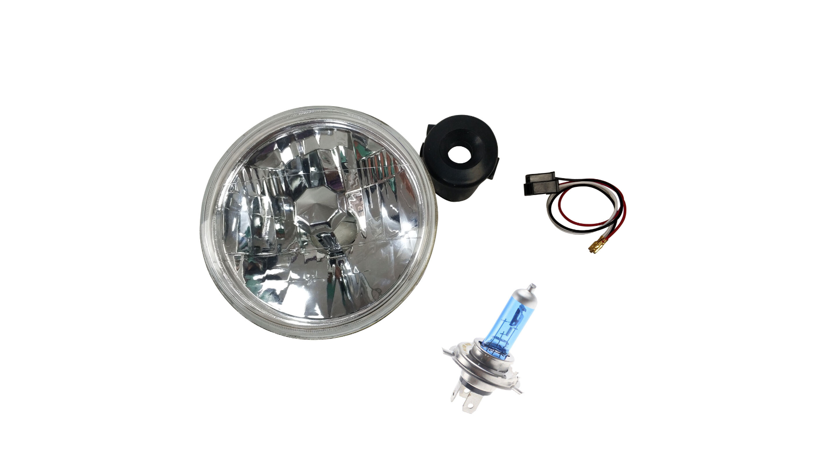 Machter Autoparts 7inch Round Headlight Upgrade Kit Pair with 60/55W H4 Halogen Bulbs