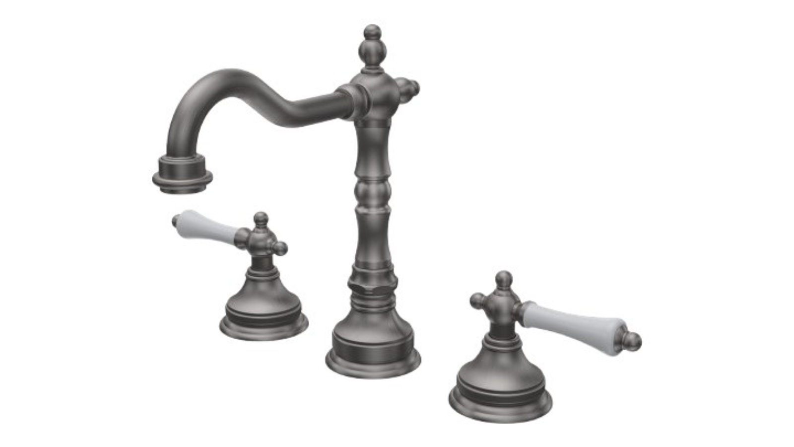 Parisi Hermitage Basin Set with Swivel Spout and Lever Handle - Pewter