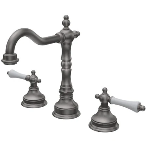 Parisi Hermitage Basin Set with Swivel Spout and Lever Handle - Pewter