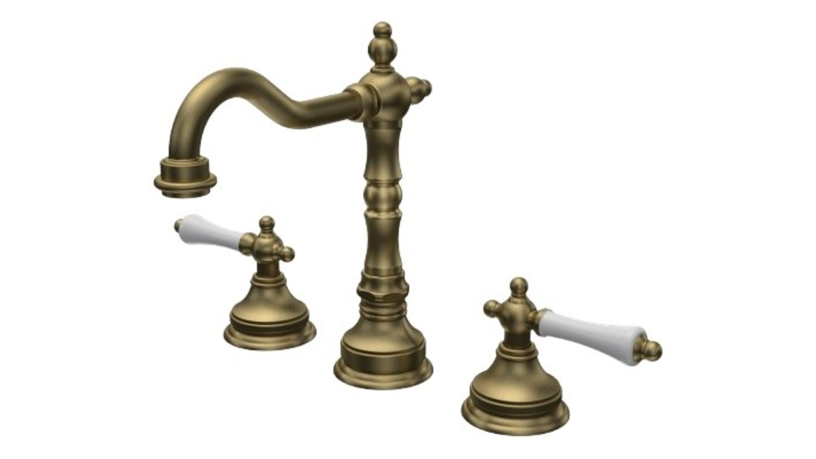 Parisi Hermitage Basin Set with Swivel Spout and Lever Handle - Antique Brass
