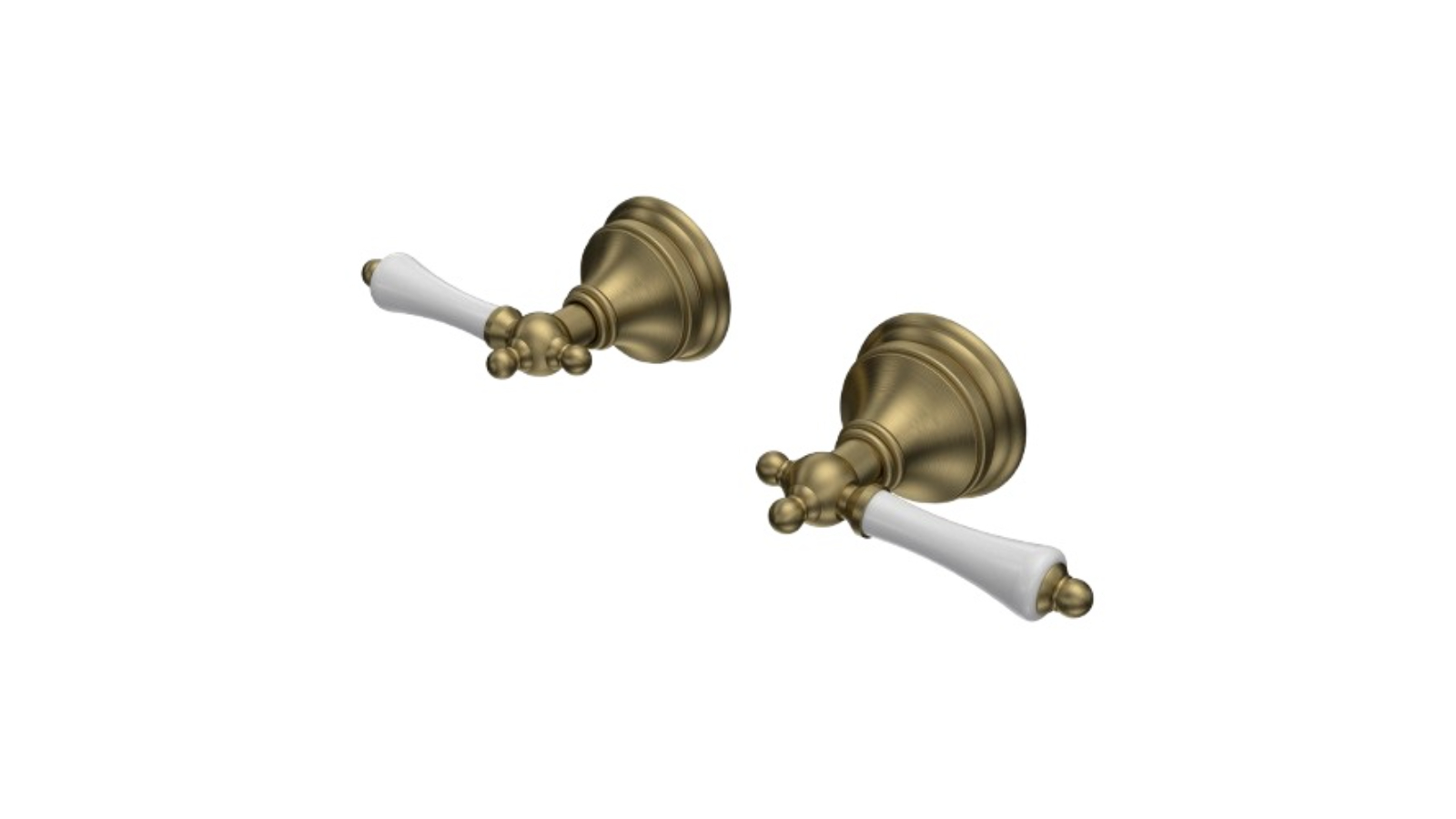 Parisi Hermitage Wall Top Assemblies Pair - Antique Brass