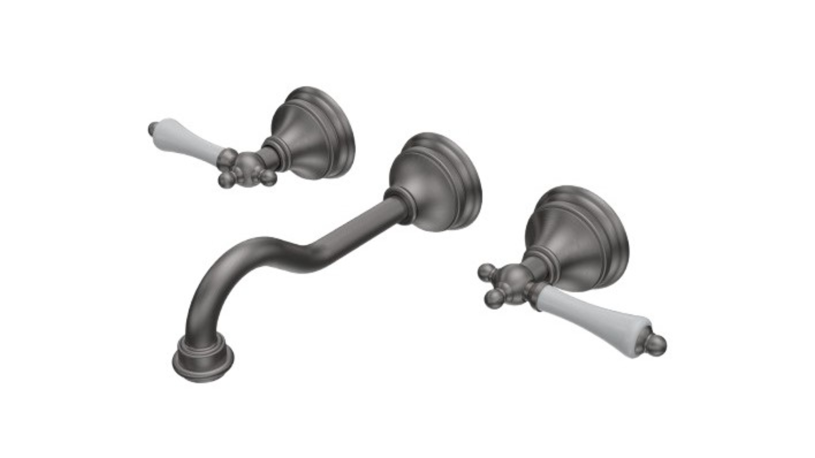 Parisi Hermitage Basin/Bath Wall Set with 200mm Spout - Pewter