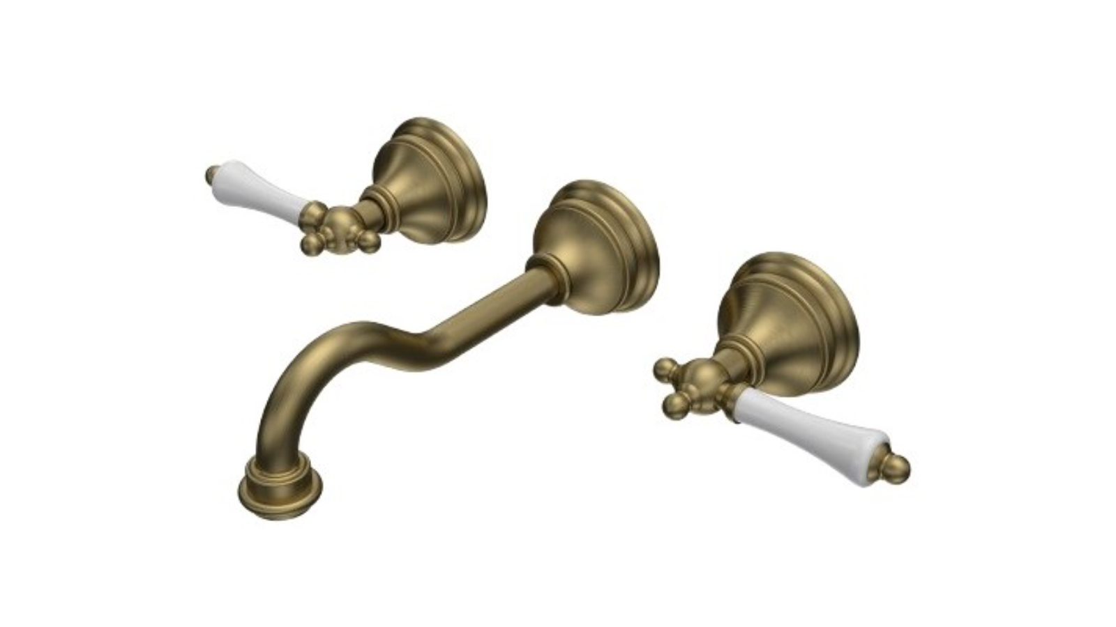 Parisi Hermitage Basin/Bath Wall Set with 200mm Spout - Antique Brass