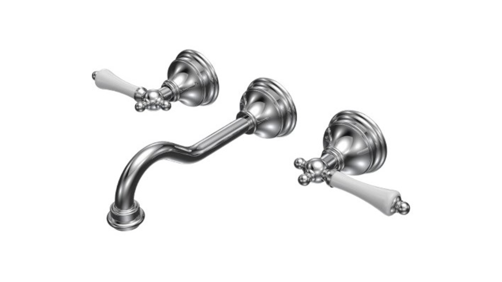 Parisi Hermitage Basin/Bath Wall Set with 200mm Spout - Chrome 