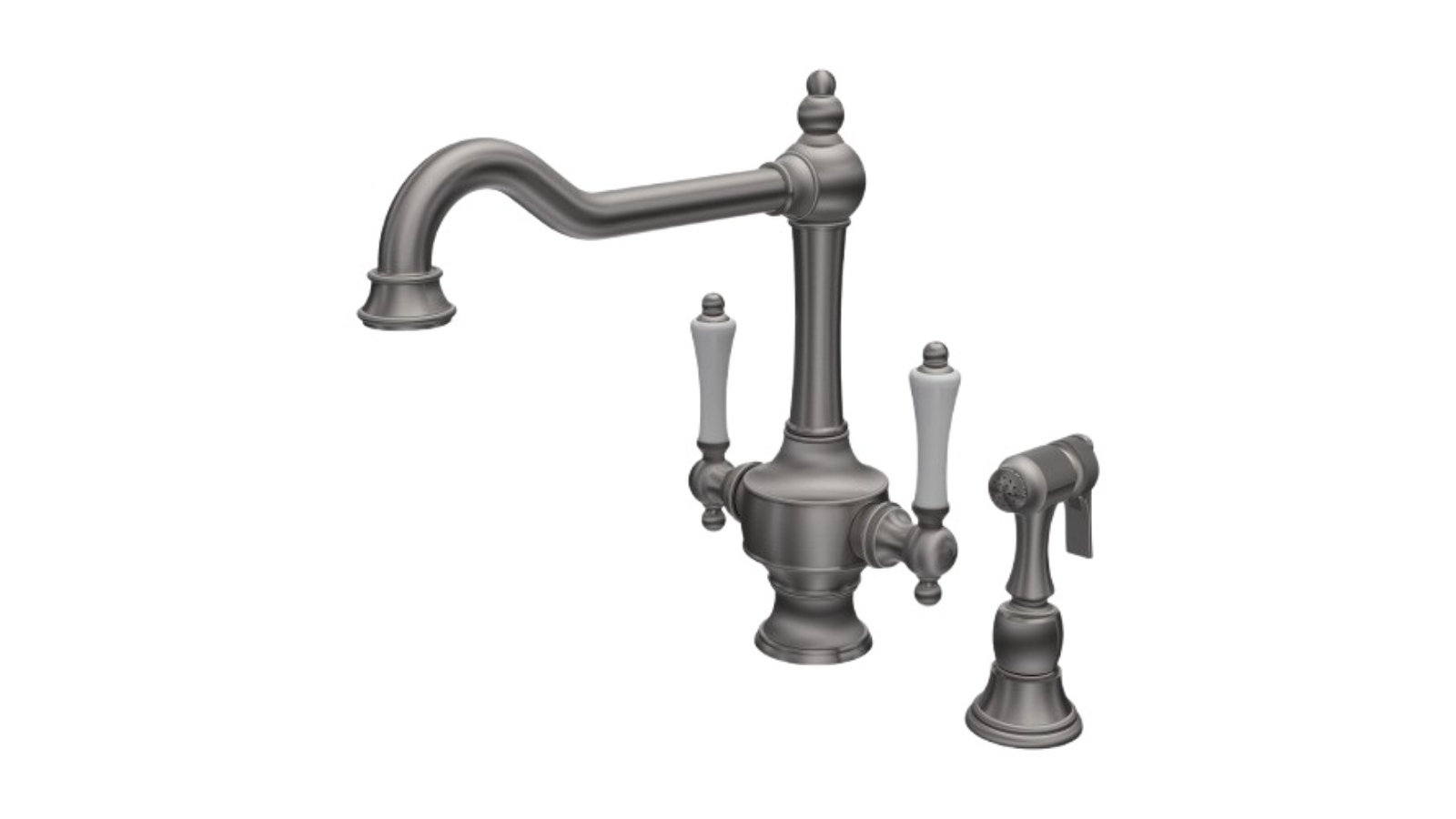 Parisi Hermitage Kitchen Twinner with Hand Spray - Pewter