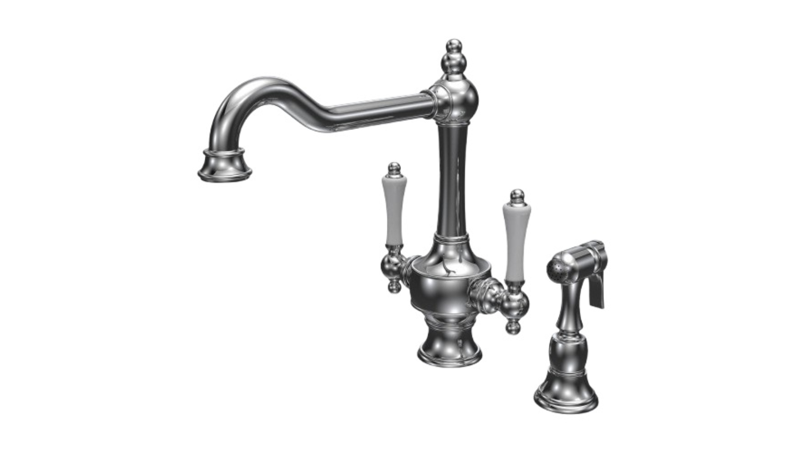Parisi Hermitage Kitchen Twinner with Hand Spray - Chrome