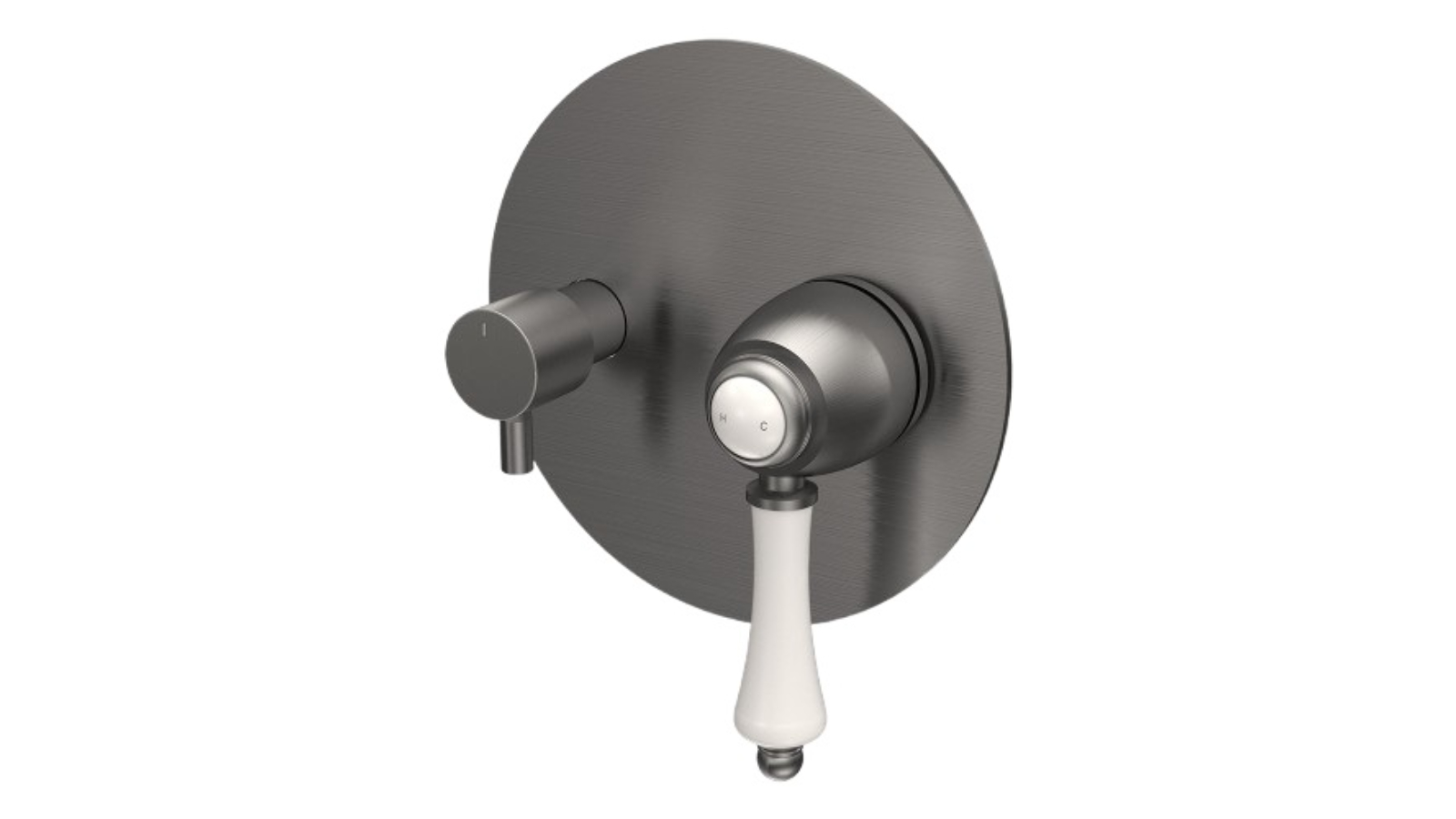 Parisi Hermitage II Wall Mixer with 2-Way Diverter - Pewter
