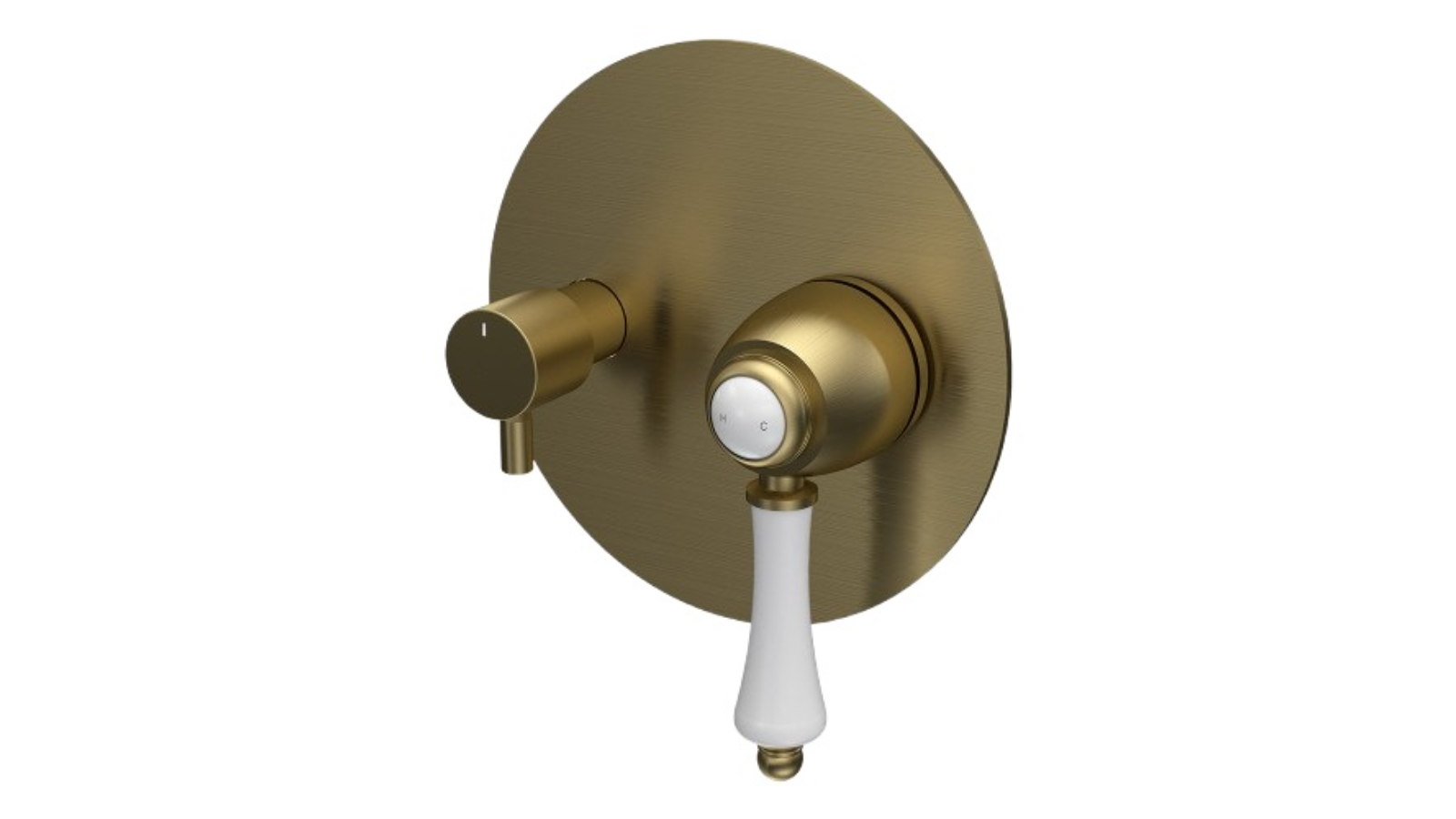 Parisi Hermitage II Wall Mixer with 2-Way Diverter - Antique Brass