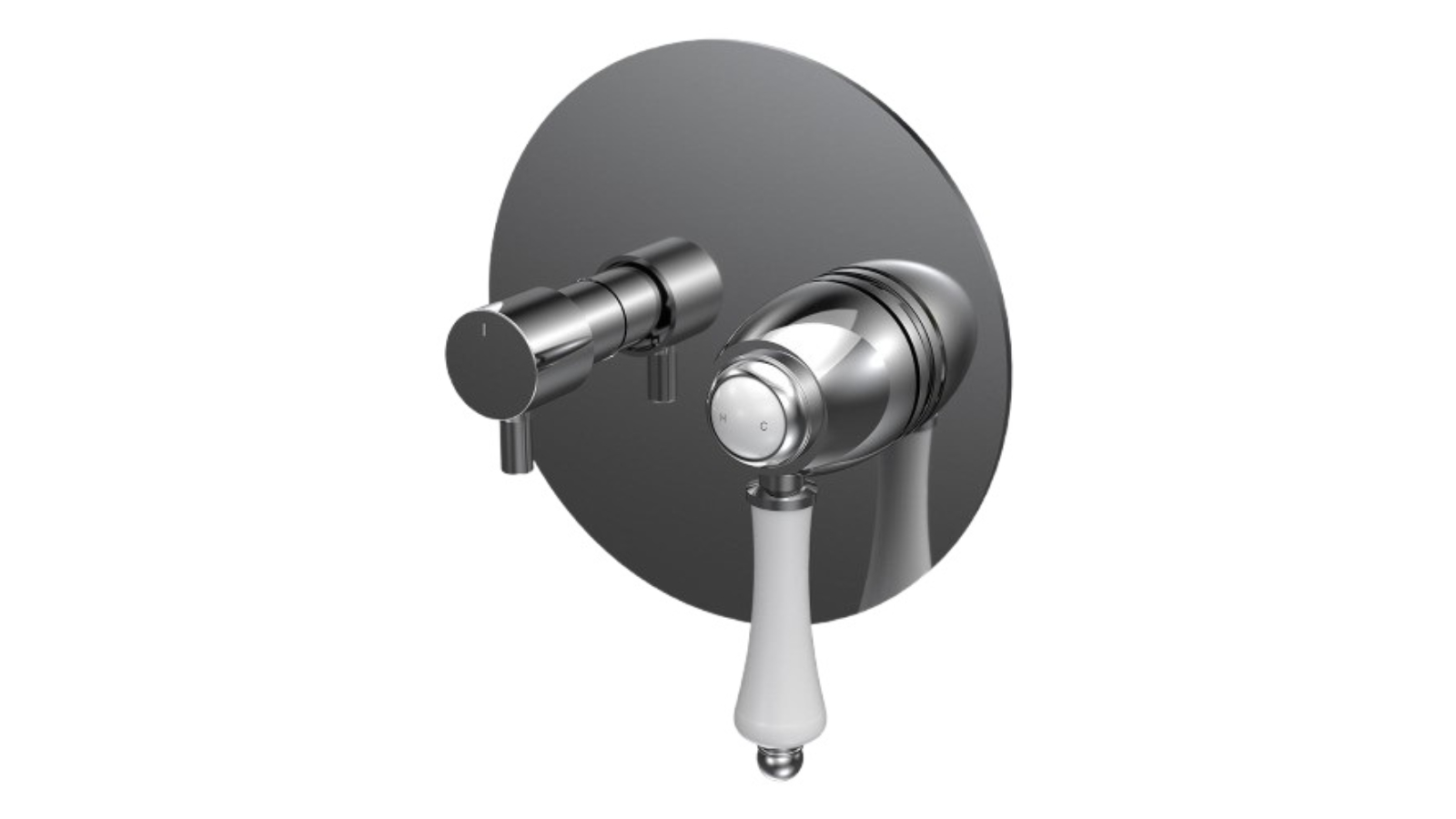 Parisi Hermitage II Wall Mixer with 2-Way Diverter - Chrome