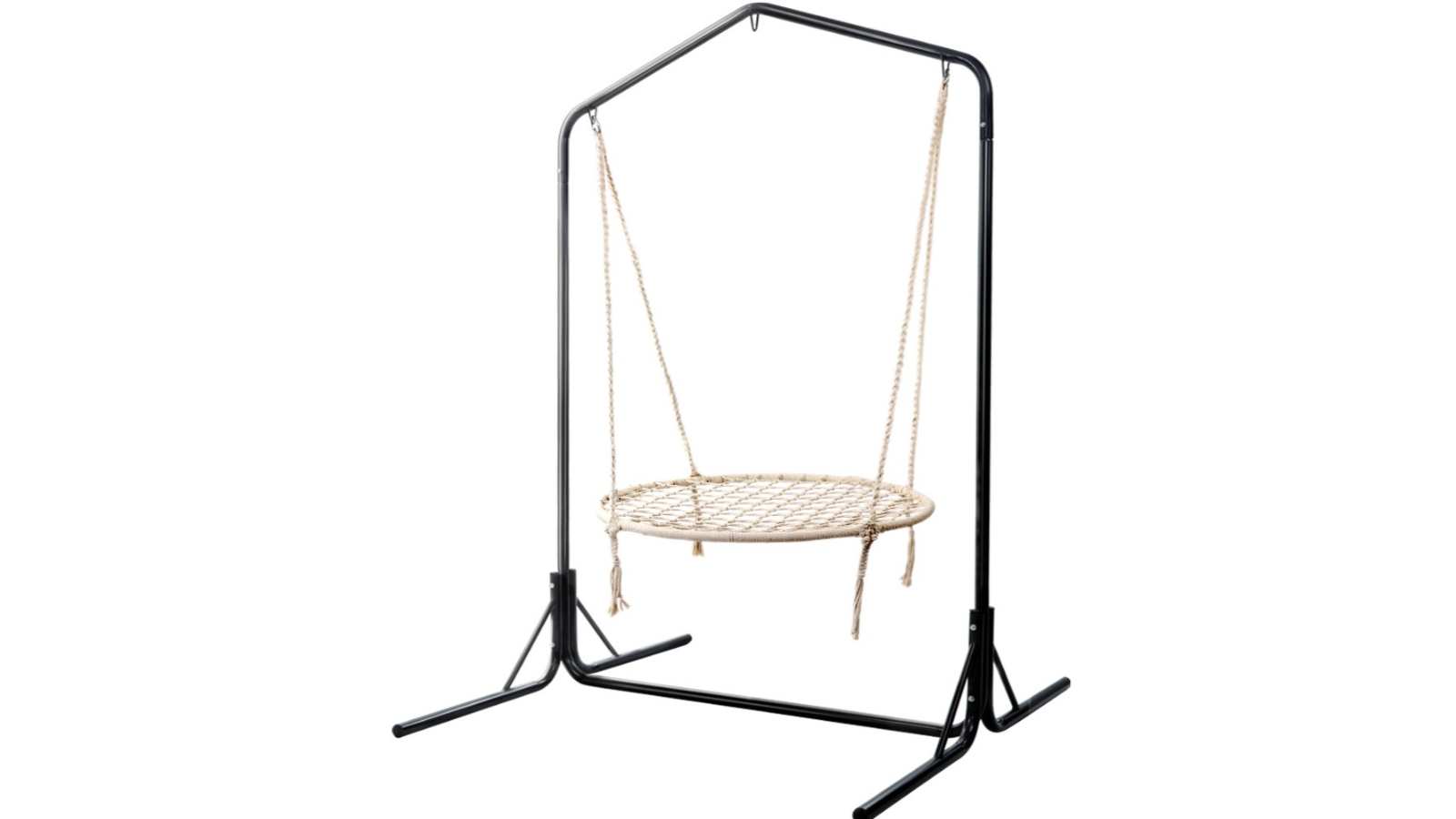 Gardeon Kids Hammock Chair with Stand 100cm - Cream