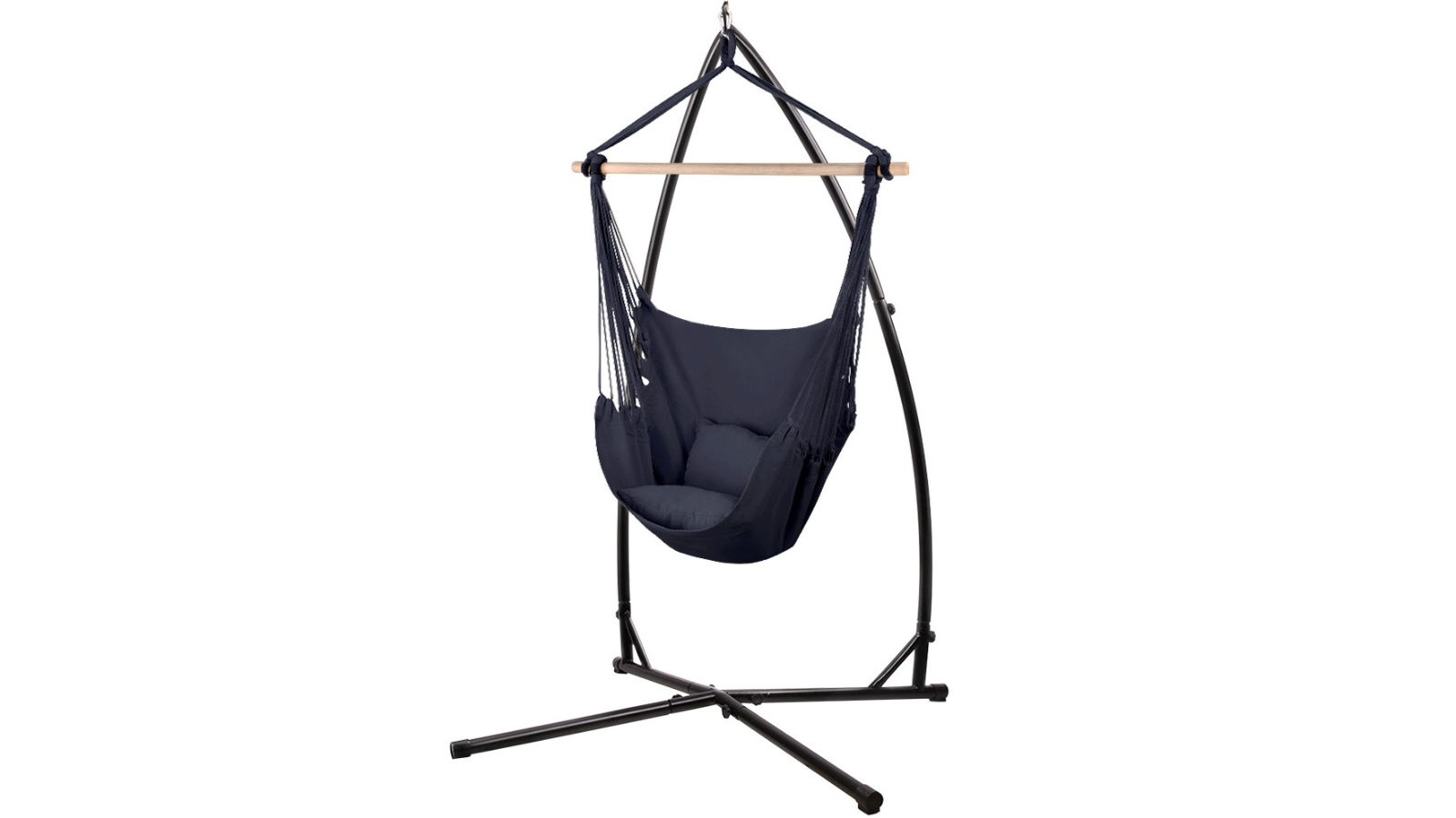 Gardeon Outdoor Hammock Chair with Stand and Pillow - Grey