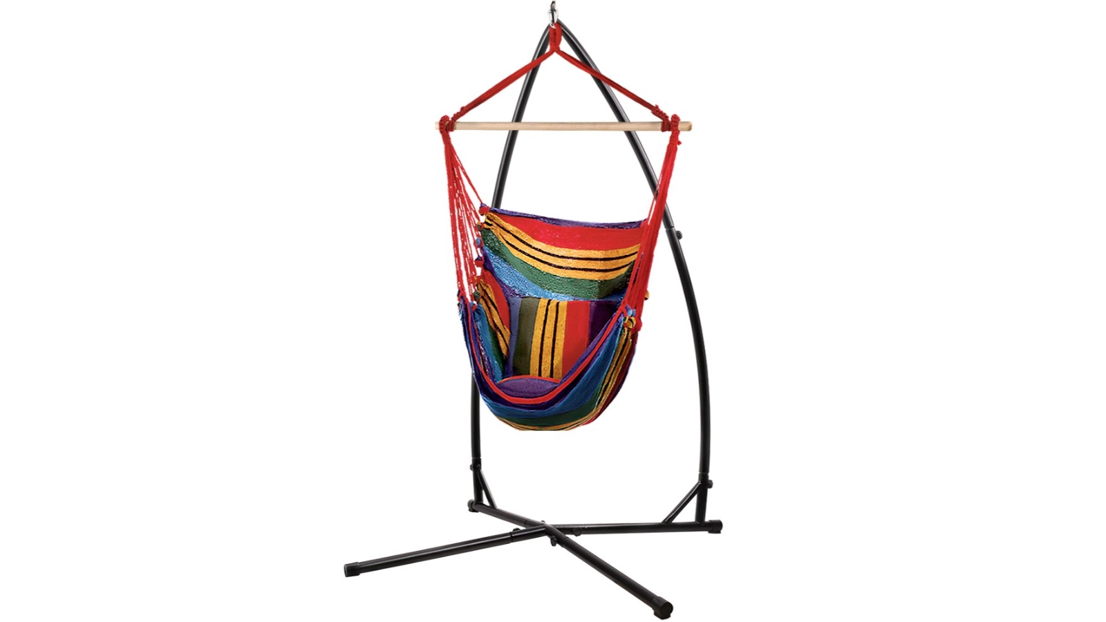 Gardeon Outdoor Hammock Chair with Stand and Pillow - Rainbow