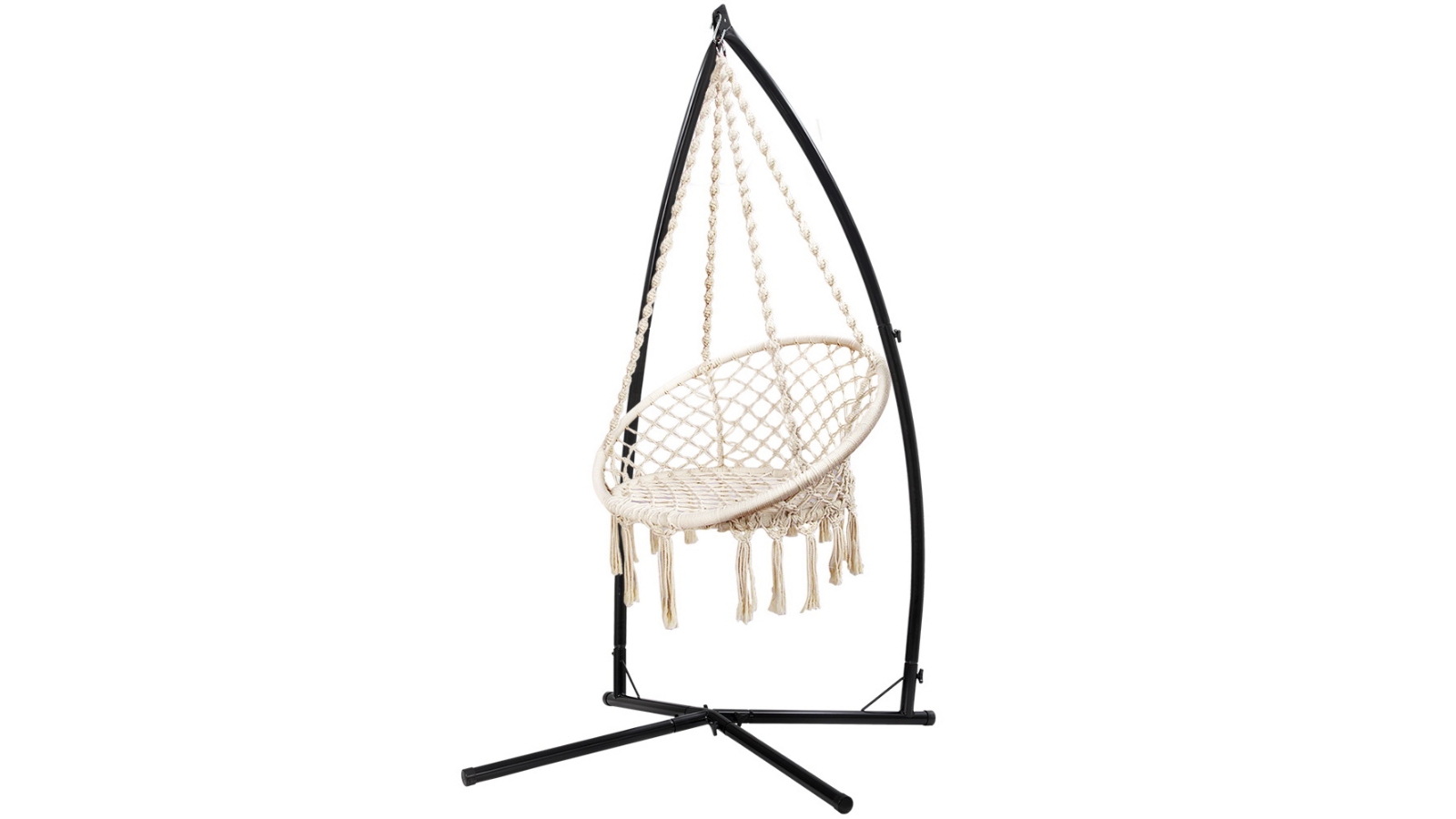 Gardeon 124cm Hammock Chair with Stand - Cream