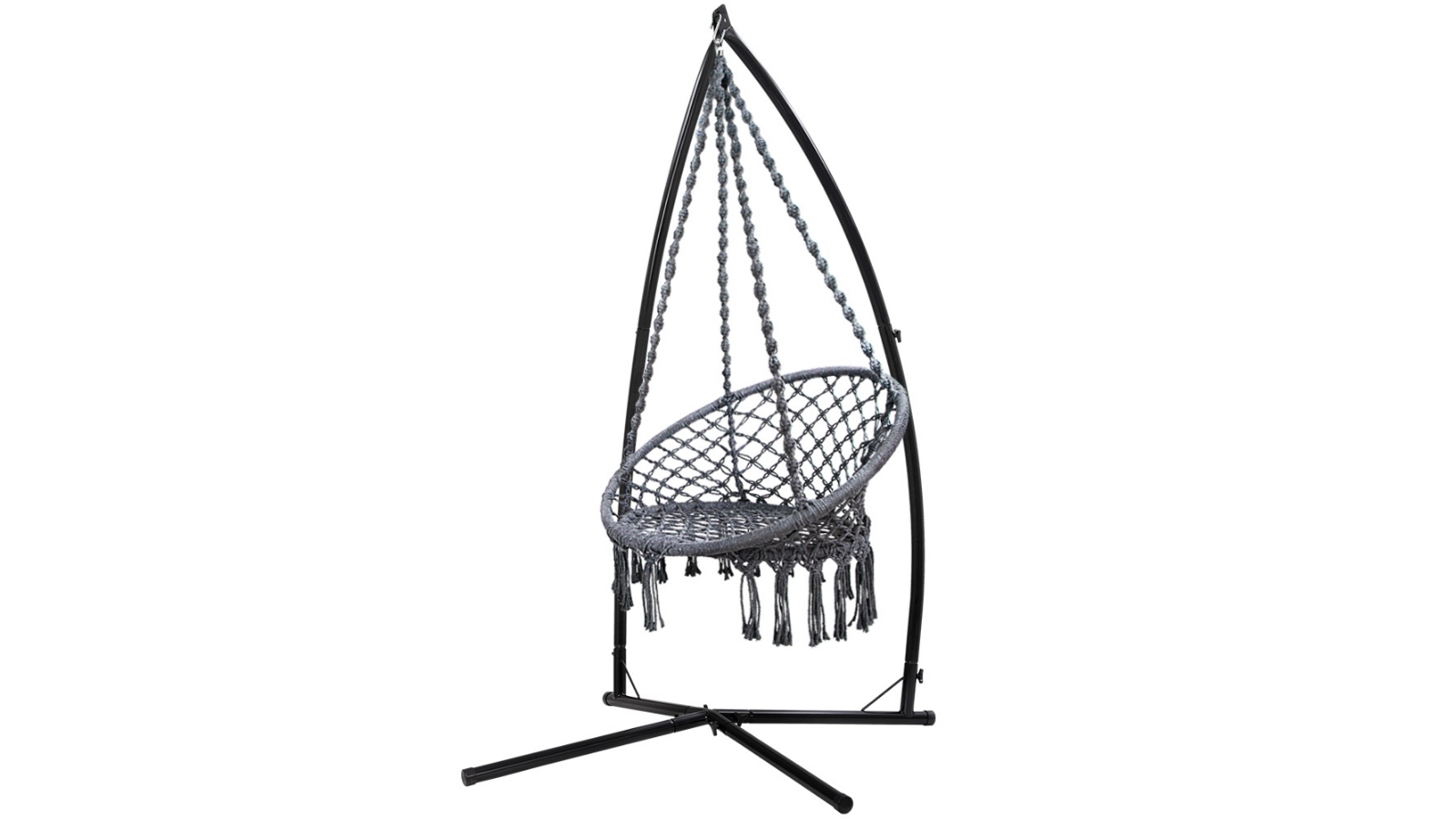 Gardeon 124cm Hammock Chair with Stand - Grey