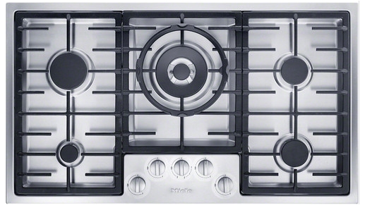 Miele Cleansteel 900mm 5 Burner Low Profile Natural Gas Cooktop - Stainless Steel