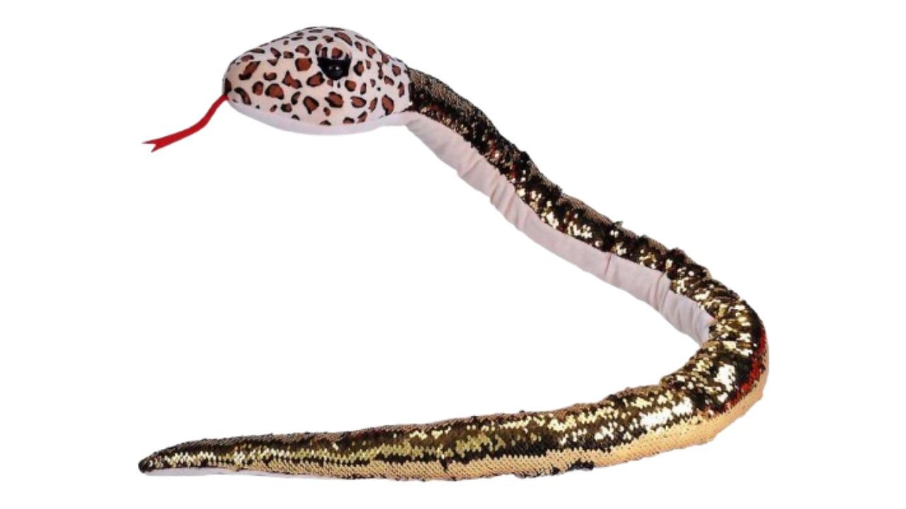 Wild Republic Leopard Sequin Snake Plush Toy - 54inch