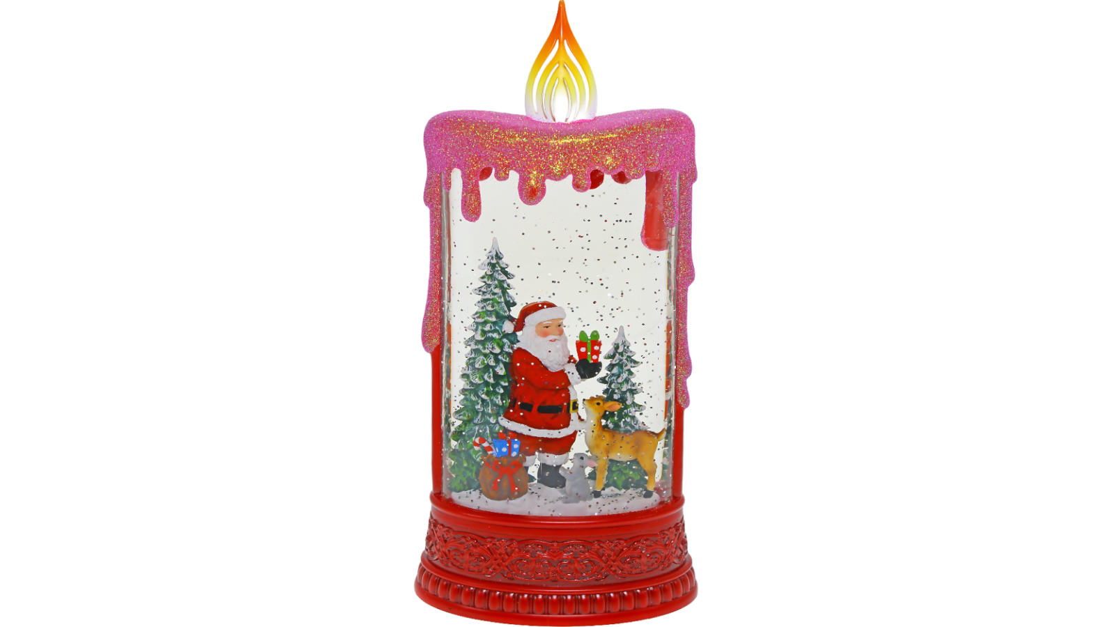 Cotton Candy Santa Led Christmas Candle