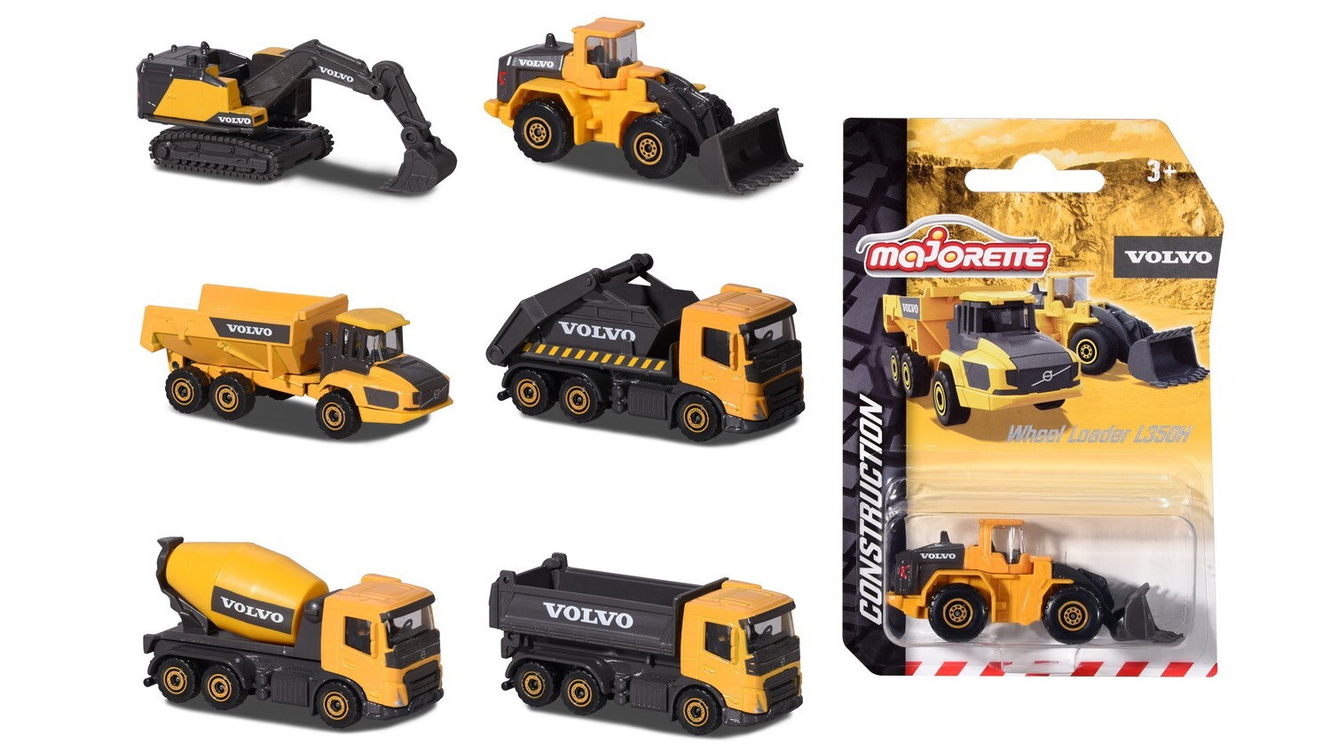 Majorette Volvo Construction Diecast Vehicle Assorted
