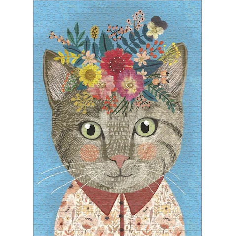 Heye 1000 Piece Floral Friends Pretty Feline Jigsaw Puzzle
