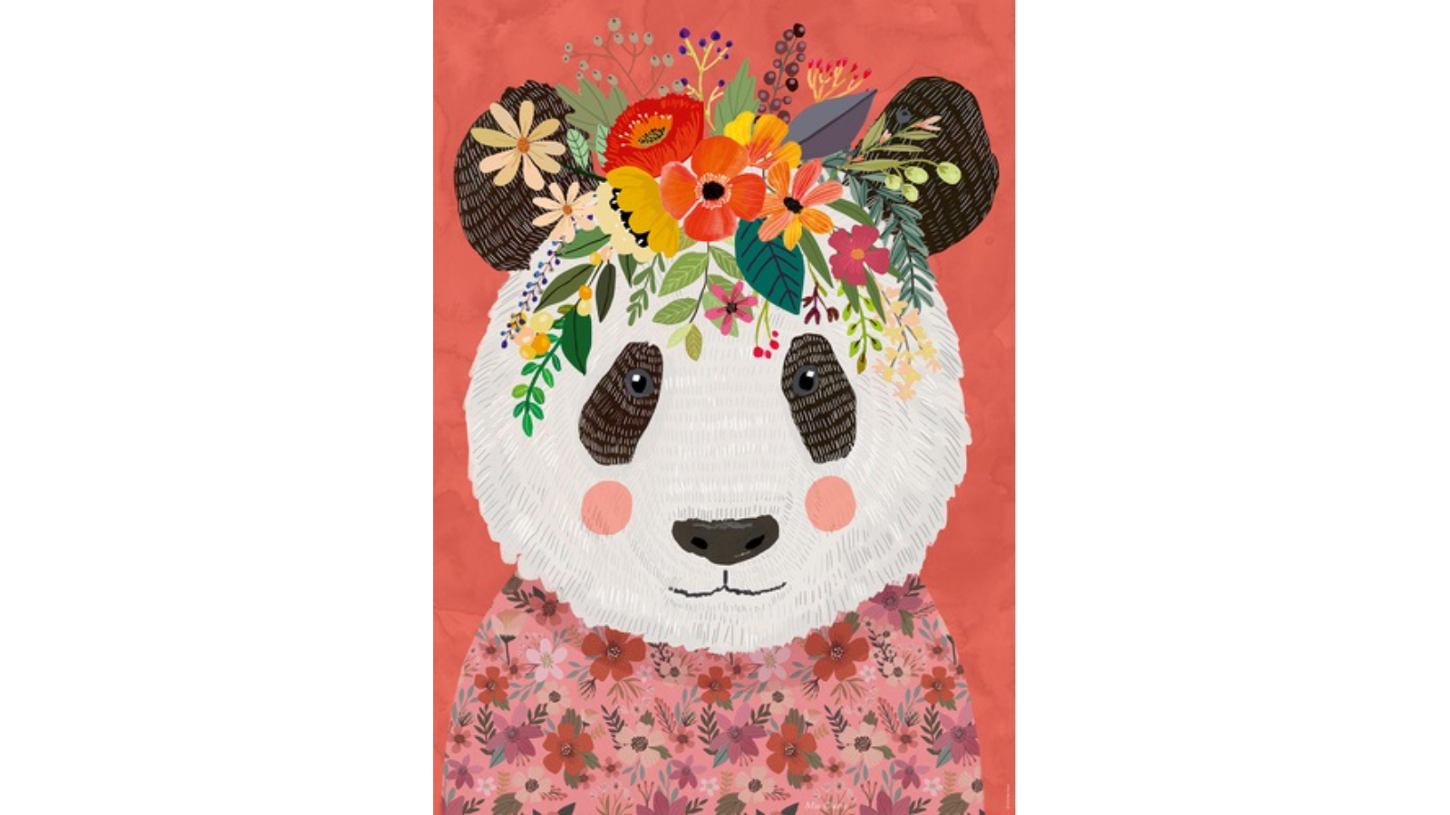 Heye 1000 Piece Floral Friend Cuddly Panda Jigsaw Puzzle
