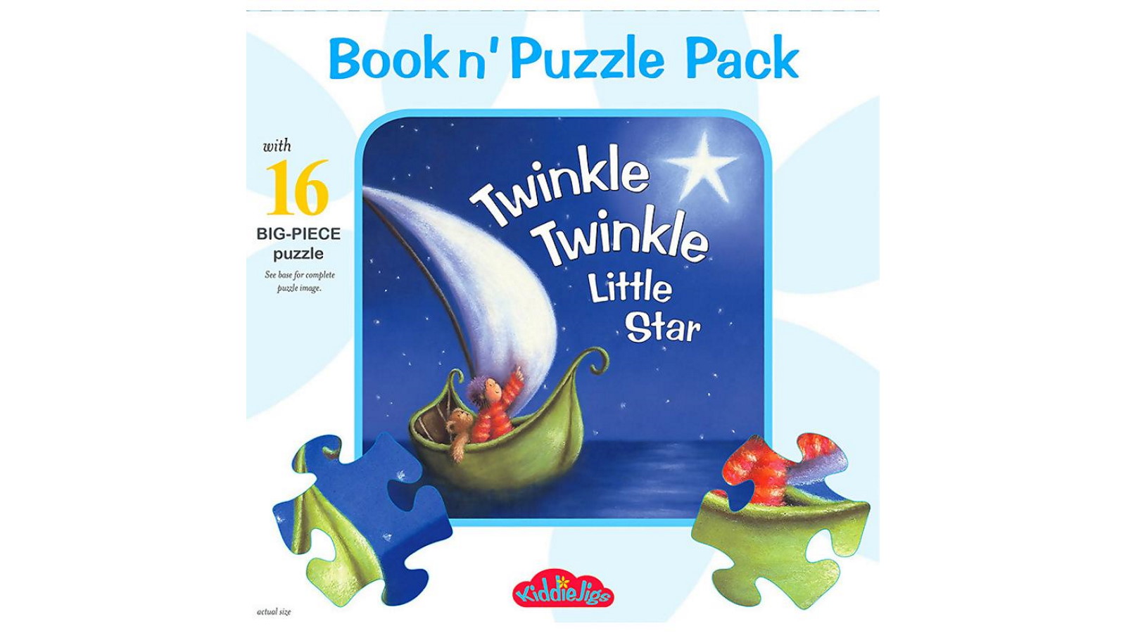 Kiddie Jigs Twinkle Twinkle Little Star Book n' Puzzle Pack with 16 Big-Piece Puzzle 