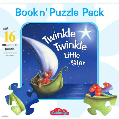 Kiddie Jigs Twinkle Twinkle Little Star Book n' Puzzle Pack with 16 Big-Piece Puzzle