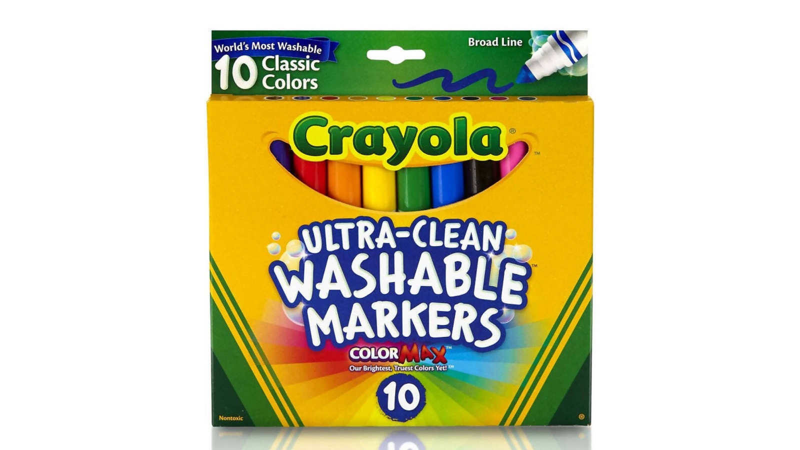 Crayola Pack of 10 Ultra-Clean Classic Washable Marker