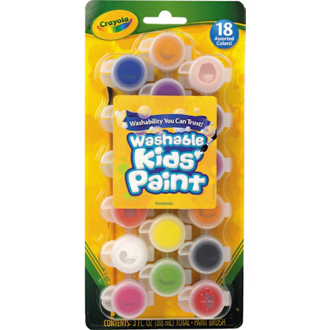 Crayola 18 Piece Washable Poster Paint Pot with Brush