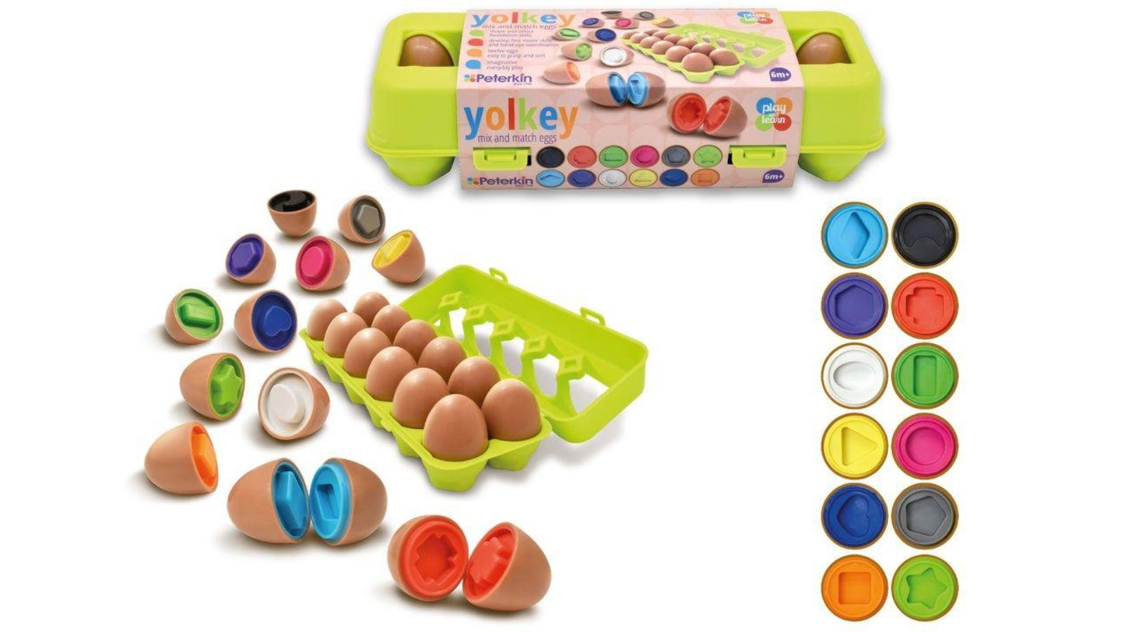Play and Learn Yolkey Mix and Match Egg - Multi-Coloured