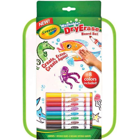 Crayola 8 Washable Marker and Dry Erase Board Set