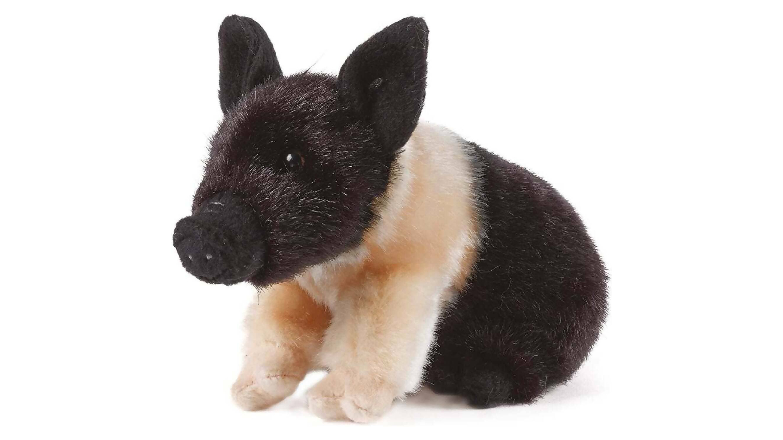 Living Nature Black/Pink Plush Piglet - 17cm