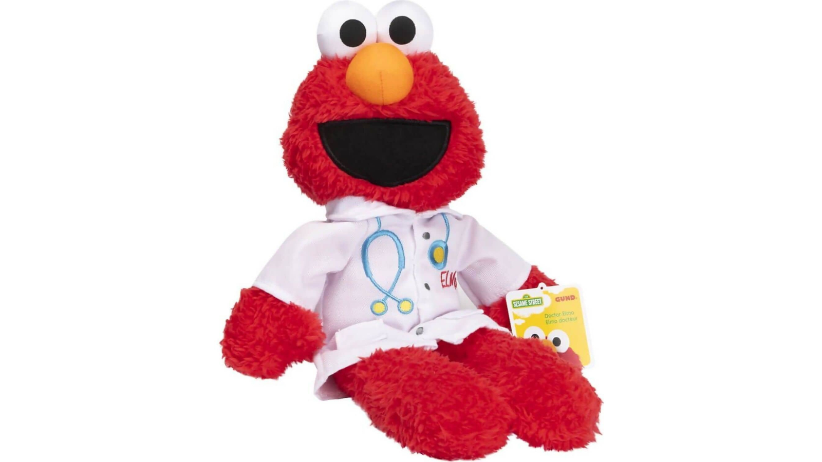 Sesame Street 33cm Doctor Elmo Take-along Buddy Plush - Jasnor