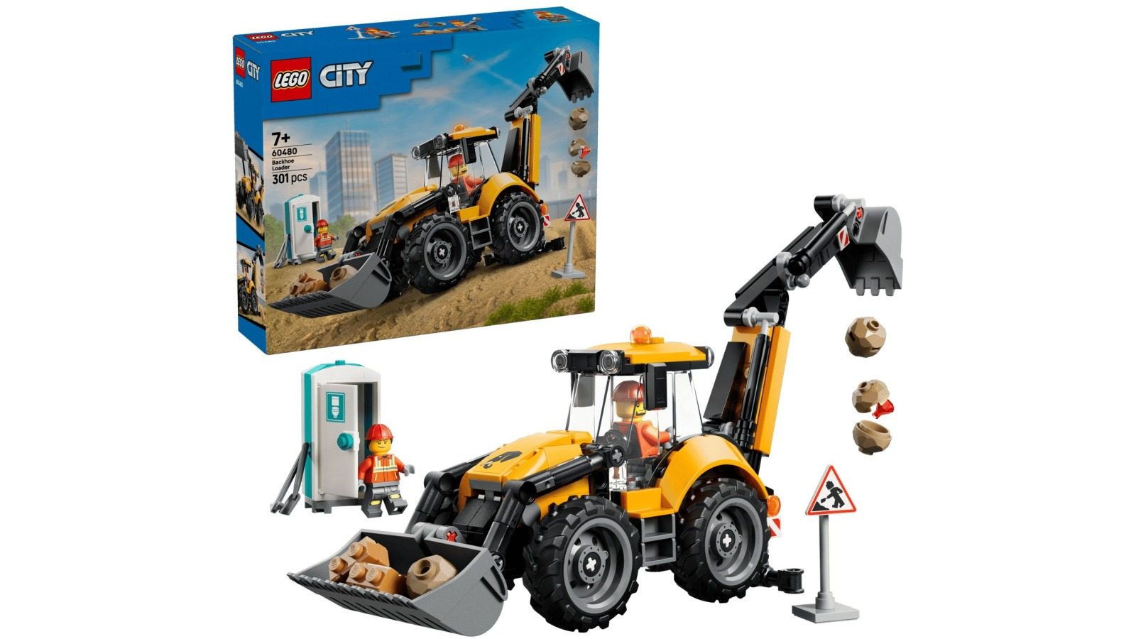 LEGO City 60480 Yellow Backhoe Loader
