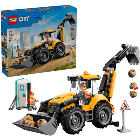 LEGO City 60480 Yellow Backhoe Loader