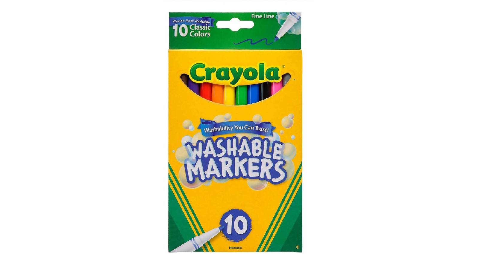 Crayola Pack of 10 Ultra-Clean Classic Washable Fine Line Marker