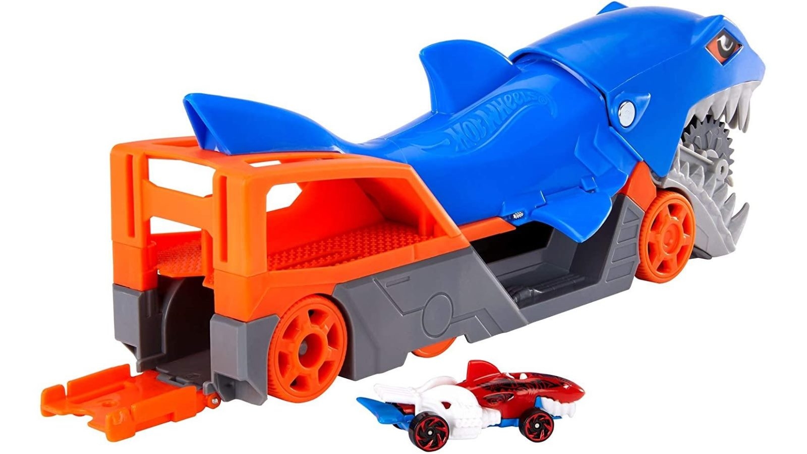 Hot Wheels Shark Chomp Transporter Playset With One 1:64 Scale Car