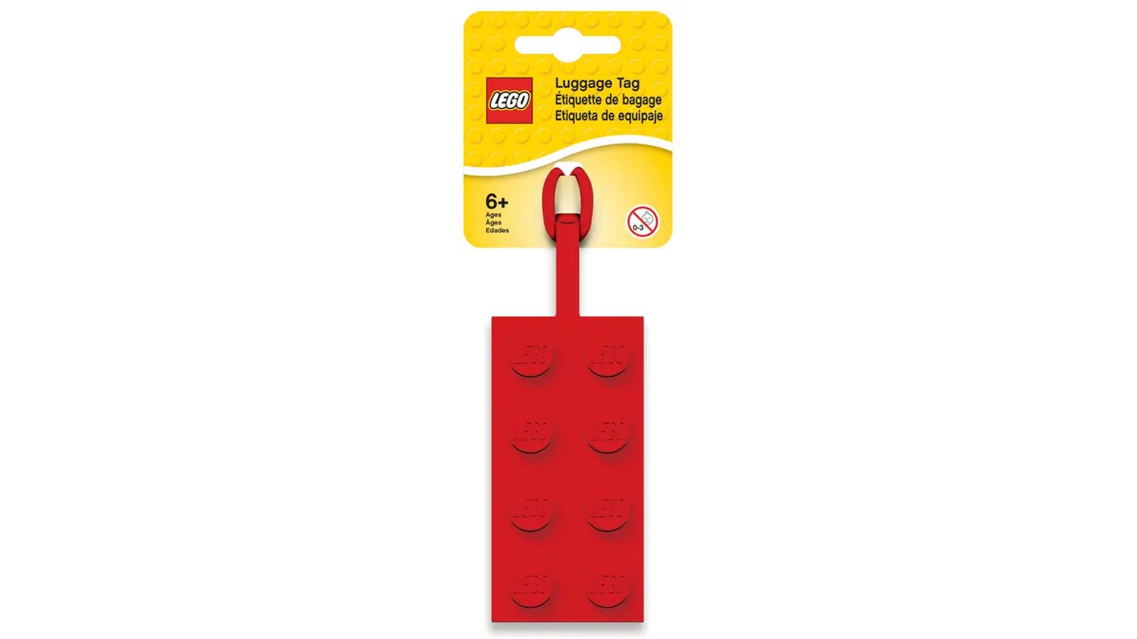 Lego 2 x 4cm Luggage Bag Tag Brick - Red  