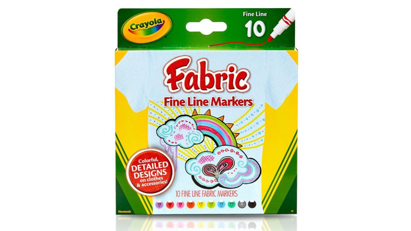 Crayola Fine Line Fabric Marker - Pack of 10