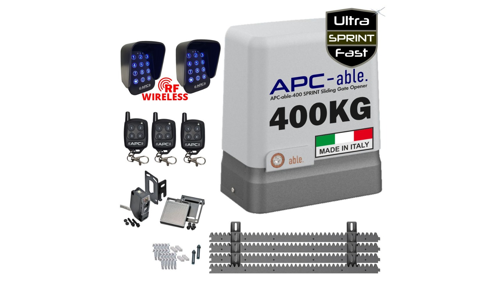 APC-ABLE 400SPRINT High-Speed Sliding Gate Opener Wireless Kit