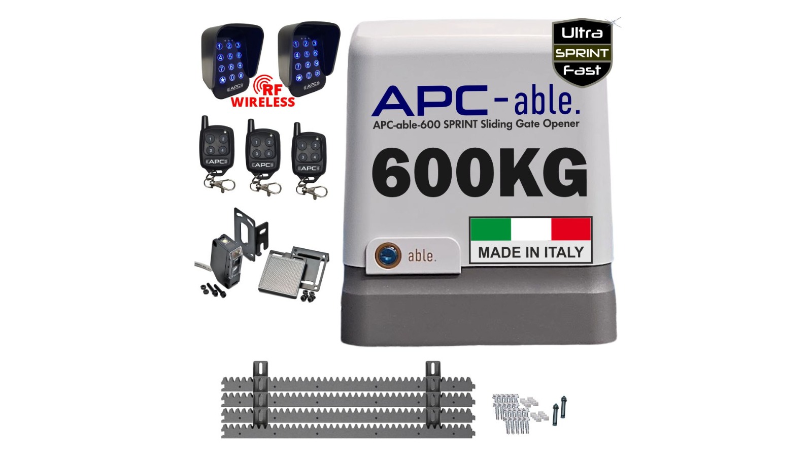 APC-ABLE High-Speed 600kg Sliding Gate Opener Wireless Kit