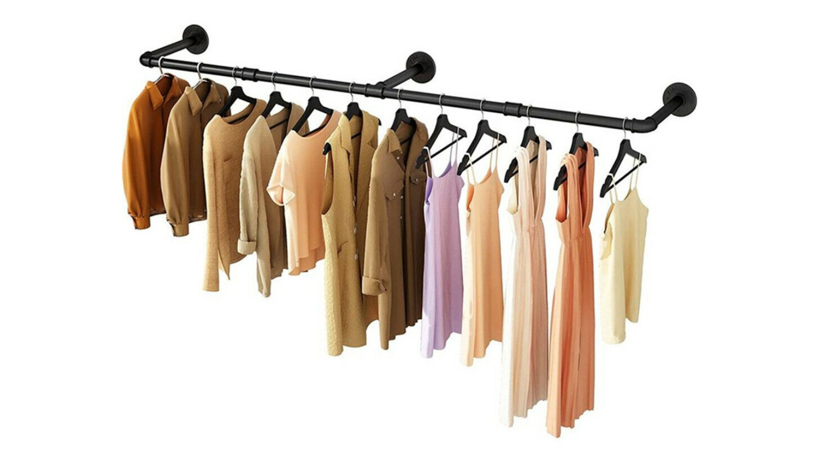 Pretty & Practical Long Pipe Wall Mount Clothes Rack