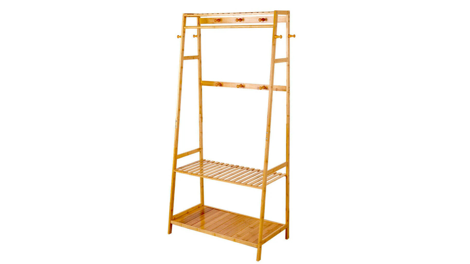 Pretty & Practical 3-Tier Bamboo Clothes Rack Stand