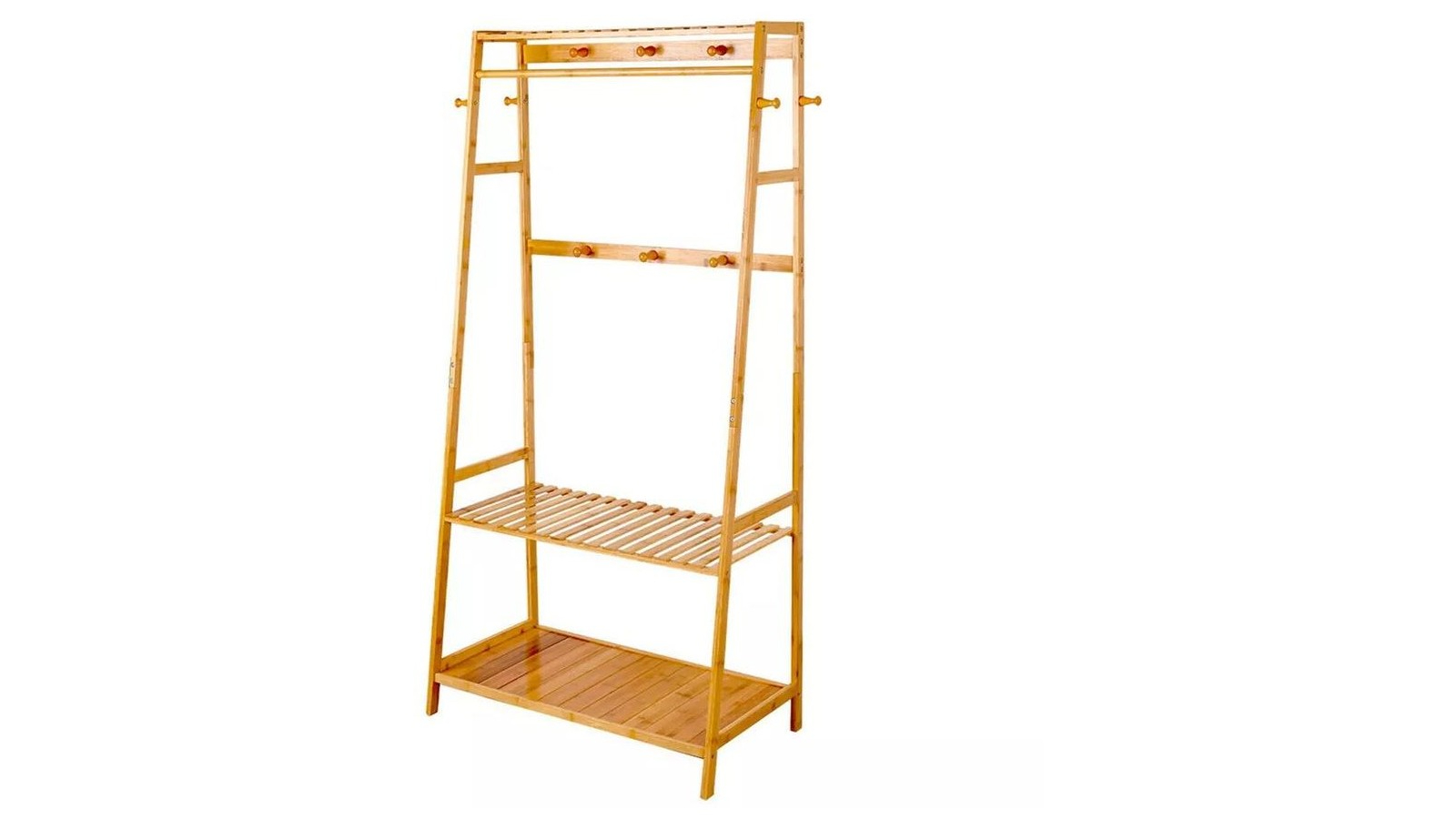 Pretty & Practical Wooden Clothes Rail Rack Garment