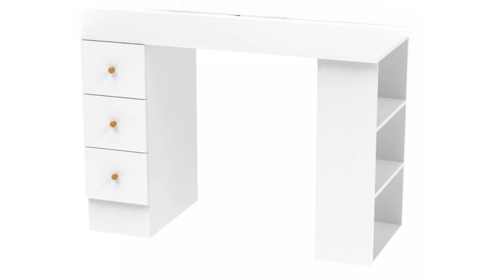 Pretty & Practical 3-Drawers and Shelves Computer Desk - White
