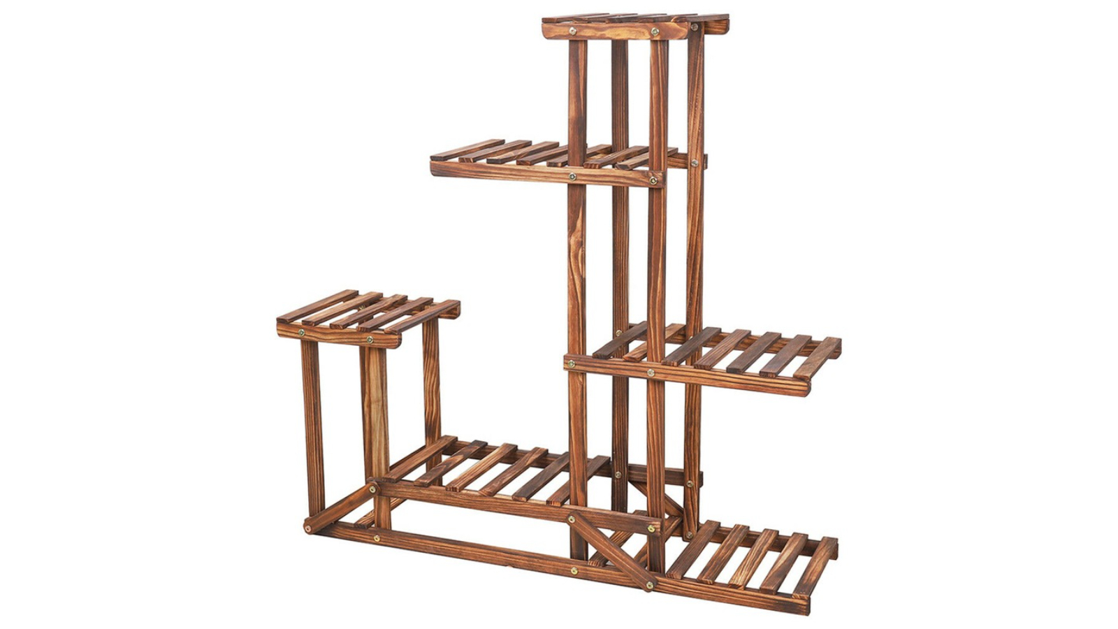 Pretty & Practical 6-Tier Rustic Wooden Step Plant Stand