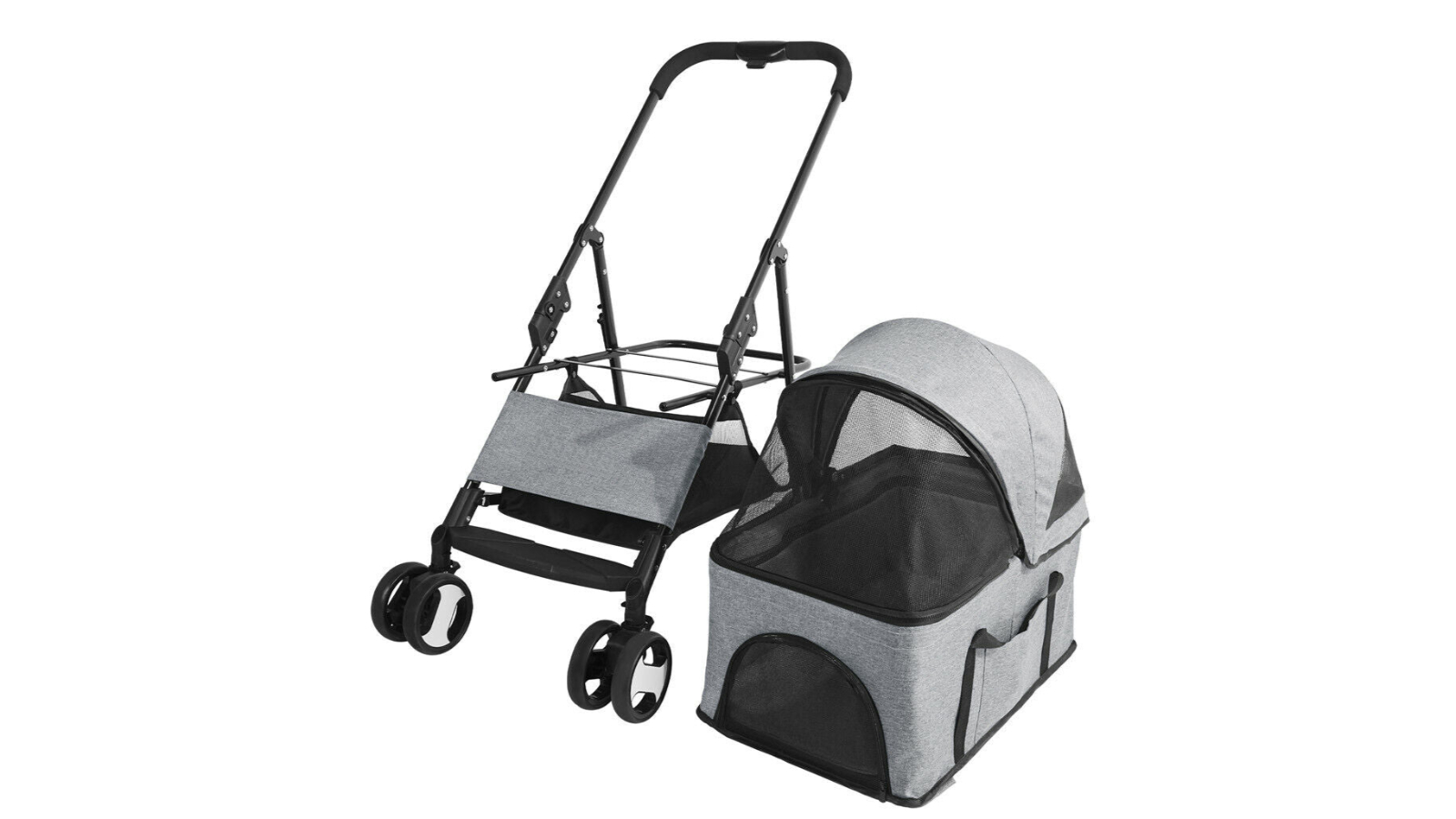 Driverless Prams Pretty & Practical 4-Wheel Detachable Pet Stroller Pram Car Seat Max ...